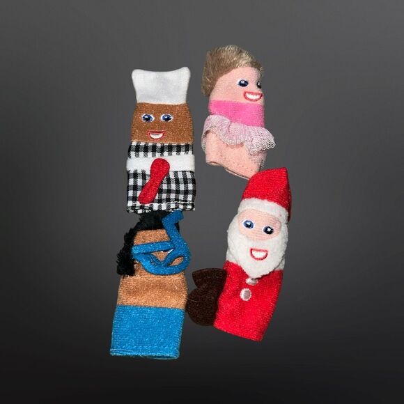 Lot of 21 Finger Puppets Animals & People Fireman Shark Bride Groom Turtle Frog - Picture 6 of 8